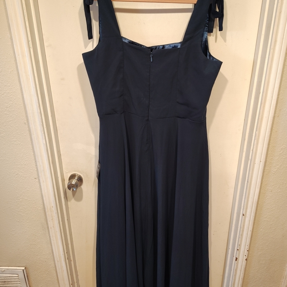 Lulus NWT Navy Blue Love Me Forever Tie Strap Square Neck Formal Maxi Dress 2X - Picture 9 of 9